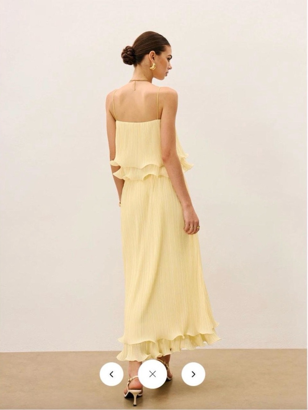 NWT Commense Butter Yellow Pleated Skirt Set - Medium - Picture 2 of 10